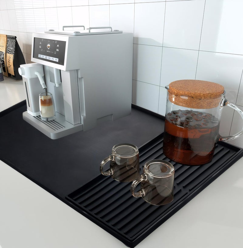 Emptycolor Coffee Bar Mat for Countertop, Emptycolor Heat Resistant Non-Slip Silicone Coffee Maker Station Mat for Counter, Waterproof Espresso Machine Mat - Image 5