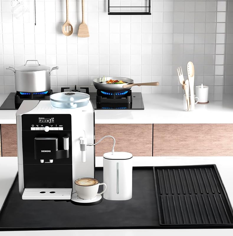 Emptycolor Coffee Bar Mat for Countertop, Emptycolor Heat Resistant Non-Slip Silicone Coffee Maker Station Mat for Counter, Waterproof Espresso Machine Mat - Image 3