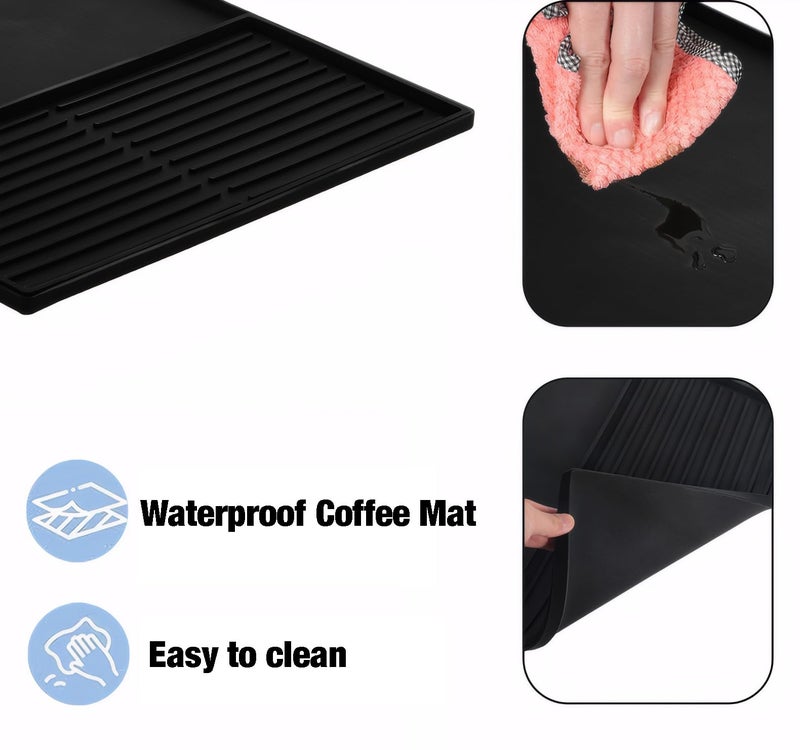 Emptycolor Coffee Bar Mat for Countertop, Emptycolor Heat Resistant Non-Slip Silicone Coffee Maker Station Mat for Counter, Waterproof Espresso Machine Mat - Image 4
