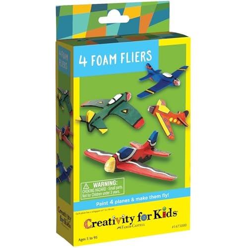 Creativity for Kids Four Foam Fliers Mini Craft Kit - Paint 4 Foam Glider Airplanes, Small Gifts for Kids (Ages 5+) - Image 1