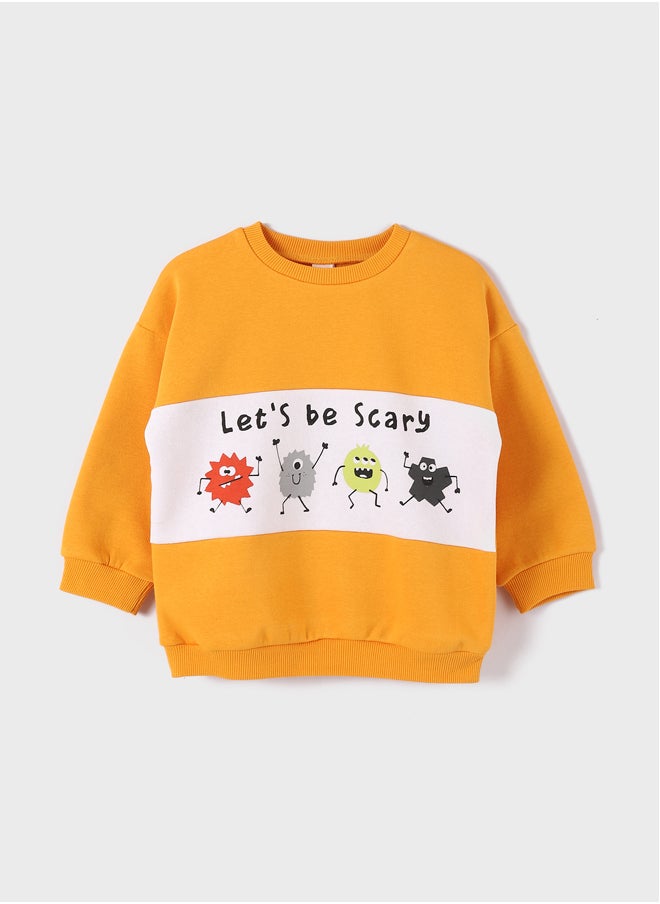 LC WAIKIKI Crew Neck Printed Baby Boy Sweatshirt and Sweatpants 2-Pack  - Image 2