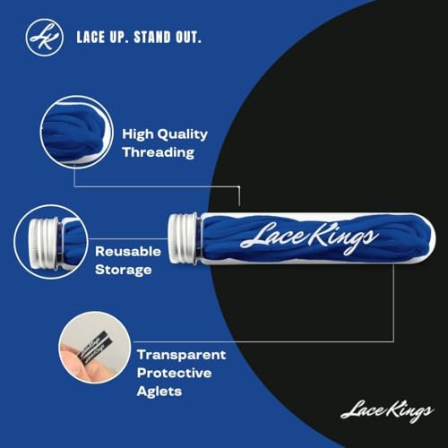 Lace Kings Oval Shoelaces (Royal Blue - 27in) - Image 2