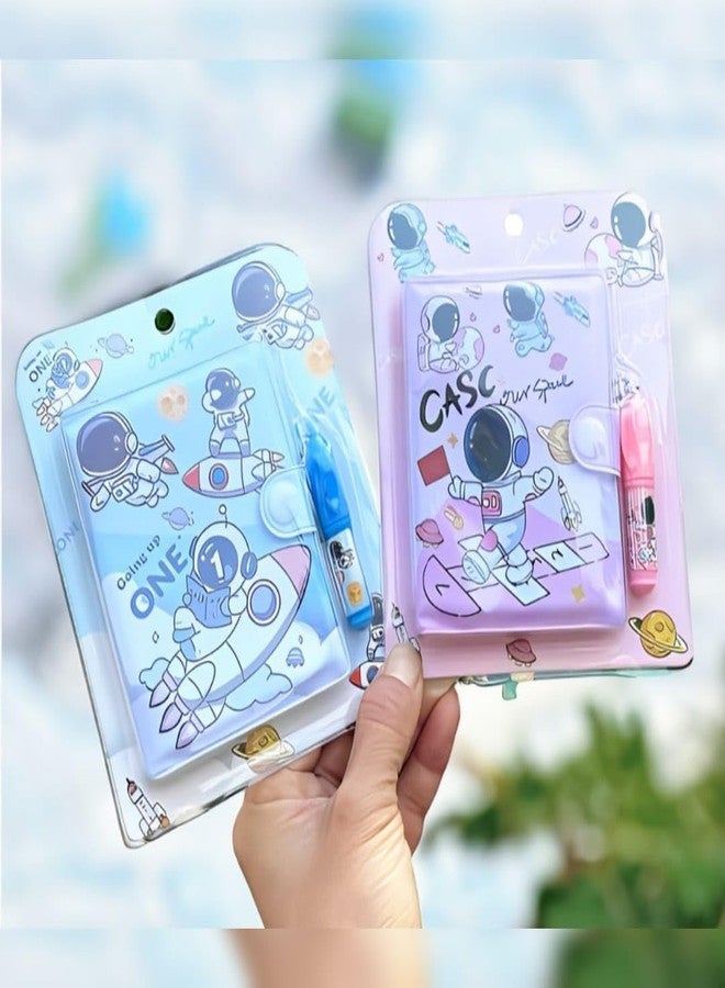 WingsCreations Pack of 2 Space Small Pocket Diary with Small Pen for Kids Stationery Set with Space Theme for Students Children Birthday Return Gift A7 Gift Set Ruled 60 Pages Designer. - Image 3