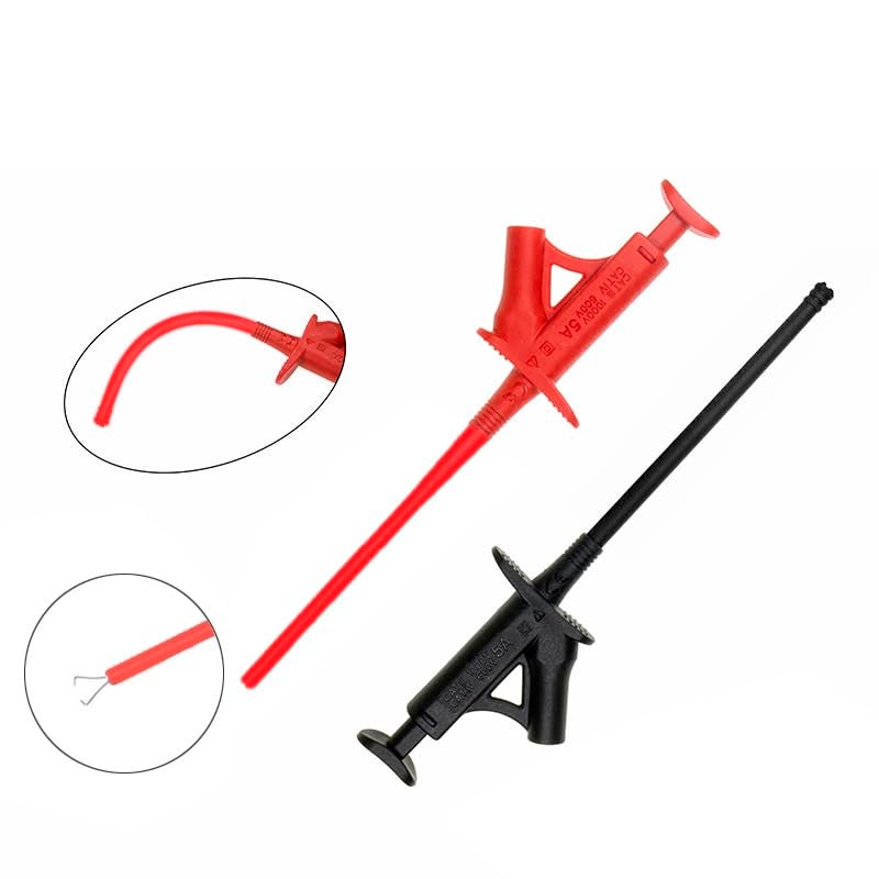 ZIBOO ZB-T15 Flexible Test Hook Clip,Professional IC Test Hook Clip Grabbers Probe Jumper,High Voltage Flexible Test Hook Clip Insulated Quick for Multimeters, Clamp Meters and Automobile Inspection - Image 3