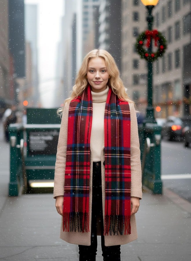 Achillea Scottish Tartan Plaid Scarf - Warm Cashmere Feel Winter Scarf, Scarves for Holiday, Christmas & Daily Wear (Royal Stewart) - Image 2