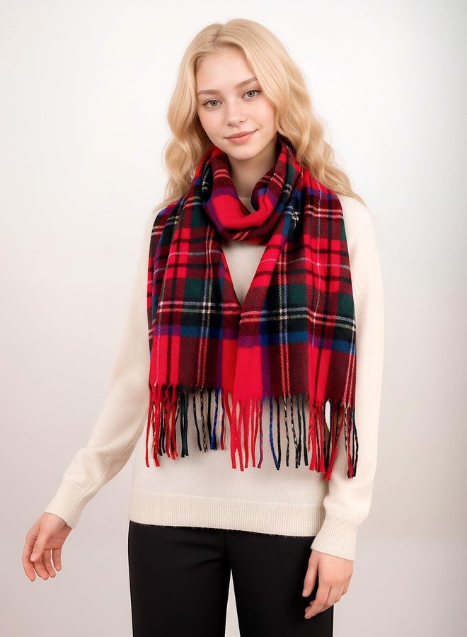 Achillea Scottish Tartan Plaid Scarf - Warm Cashmere Feel Winter Scarf, Scarves for Holiday, Christmas & Daily Wear (Royal Stewart) - Image 4