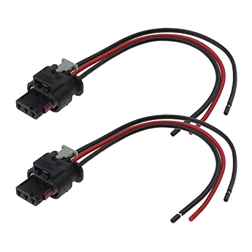 Micro Traders 2X 3 Pin Parking Sensor Plug Replacement Pigtail Plug Wiring Harness Adapter 4F0973703 4H0973703 Compatible with VW Passat Jetta Golf Beetle Audi A3 A4 A6 Skoda Seat 13.5cm - Image 1