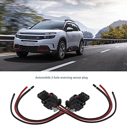 Micro Traders 2X 3 Pin Parking Sensor Plug Replacement Pigtail Plug Wiring Harness Adapter 4F0973703 4H0973703 Compatible with VW Passat Jetta Golf Beetle Audi A3 A4 A6 Skoda Seat 13.5cm - Image 3