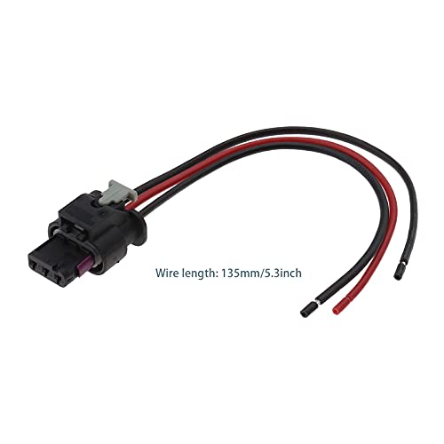 Micro Traders 2X 3 Pin Parking Sensor Plug Replacement Pigtail Plug Wiring Harness Adapter 4F0973703 4H0973703 Compatible with VW Passat Jetta Golf Beetle Audi A3 A4 A6 Skoda Seat 13.5cm - Image 4