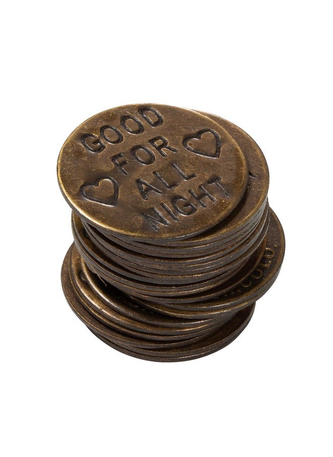 Artisan Owl Double-Sided Solid Brass Old West Replica Tokens - Antique Finish Collectible Cat House Brothel Tokens (Set Of 20)  - Image 1