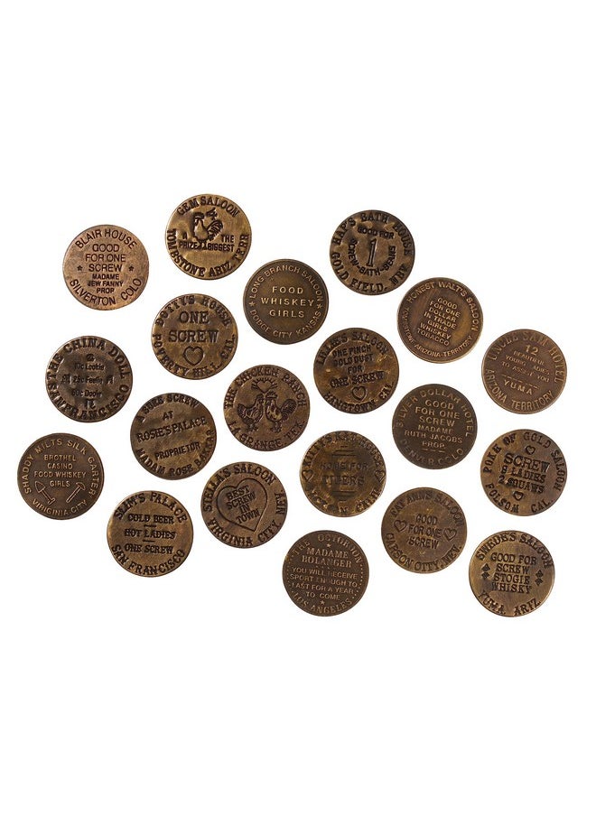 Artisan Owl Double-Sided Solid Brass Old West Replica Tokens - Antique Finish Collectible Cat House Brothel Tokens (Set Of 20)  - Image 4