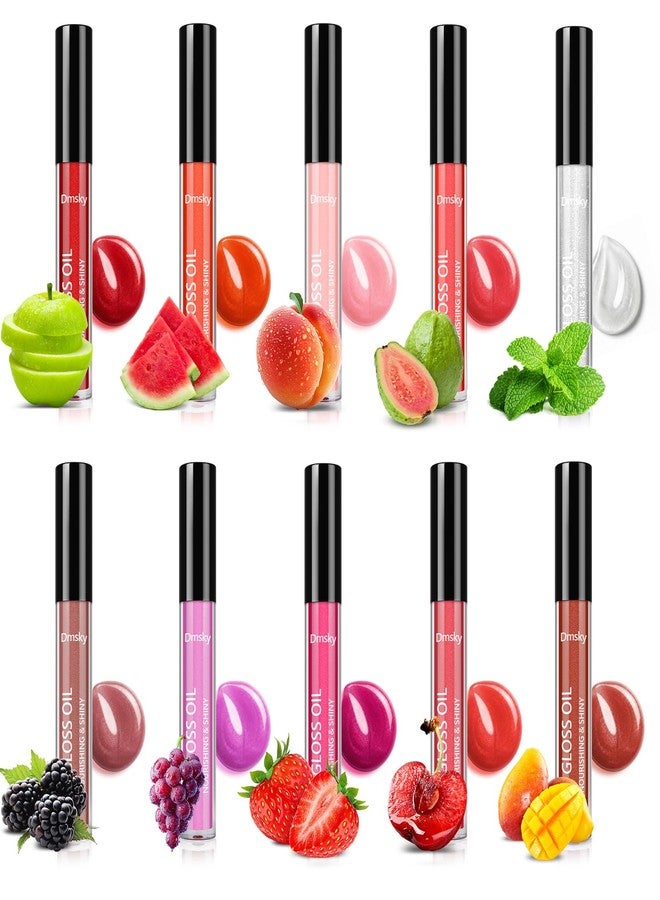 Dmsky Bling Lip Gloss Set,10 Colors High Shine Lip Gloss Pack Non-Sticky Pink Glitter Long Lasting Moisturizing,Multi Fruit Flavors Glitter Makeup for Women,20 Pack - Image 2