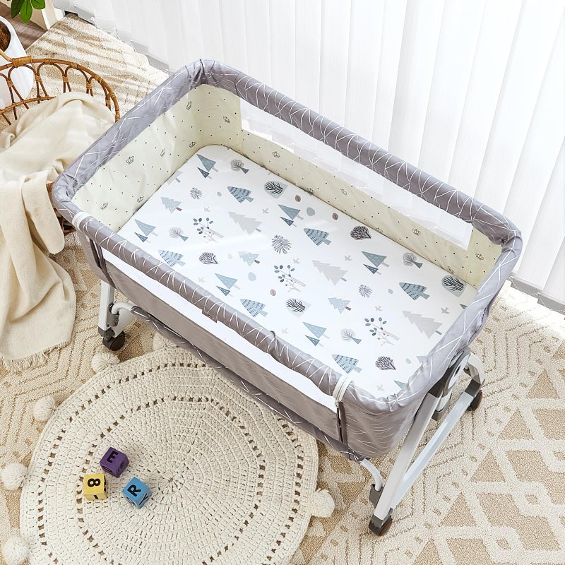 NacoMoco 4 Pack Baby Bassinet Sheets - 35"x20" Bedside Bassinet Sheets for Newton, Ezebaby, AMKE(3 in 1) & Other Large Bedside Sleeper | Ultra Soft & Skin Friendly Bassinet Fitted Sheets for Boys Girls - Image 2