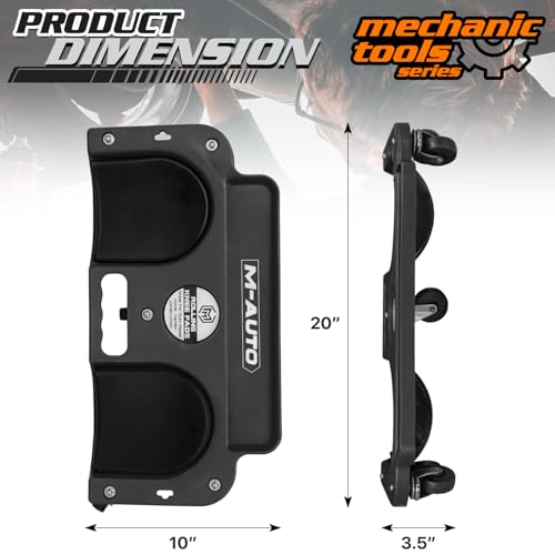 M-AUTO Rolling Knee Creeper Durable Knee Pads with Full 360 Degree Turn Casters and Tool Tray, Garage Kneeling Pads on Swivel Castors for Home Workshop Auto Repairing Maintaining, Black - Image 2