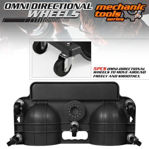 M-AUTO Rolling Knee Creeper Durable Knee Pads with Full 360 Degree Turn Casters and Tool Tray, Garage Kneeling Pads on Swivel Castors for Home Workshop Auto Repairing Maintaining, Black - Image 4