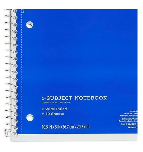 Pen + Gear 1 Subject Notebook- 70 Sheet, Wide Ruled - Pack of 5 - Image 2
