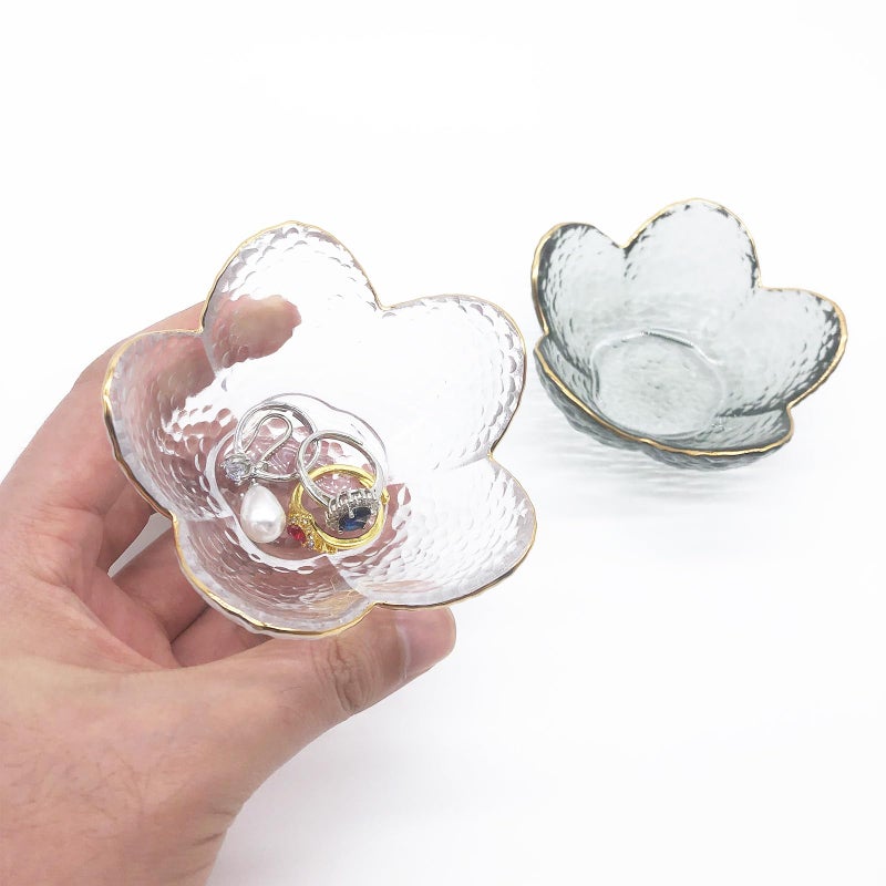 BESSKON Small Ring Dish Jewelry Bowl, Glass Jewelry Dish Trinket Bowl, Crystal Ring Holder Dish Jewelry Plate, Nightstand Decor Jewelry Holder Dish, Engagement Gift Jewelry Tray Dish for Rings, Keys - Image 4
