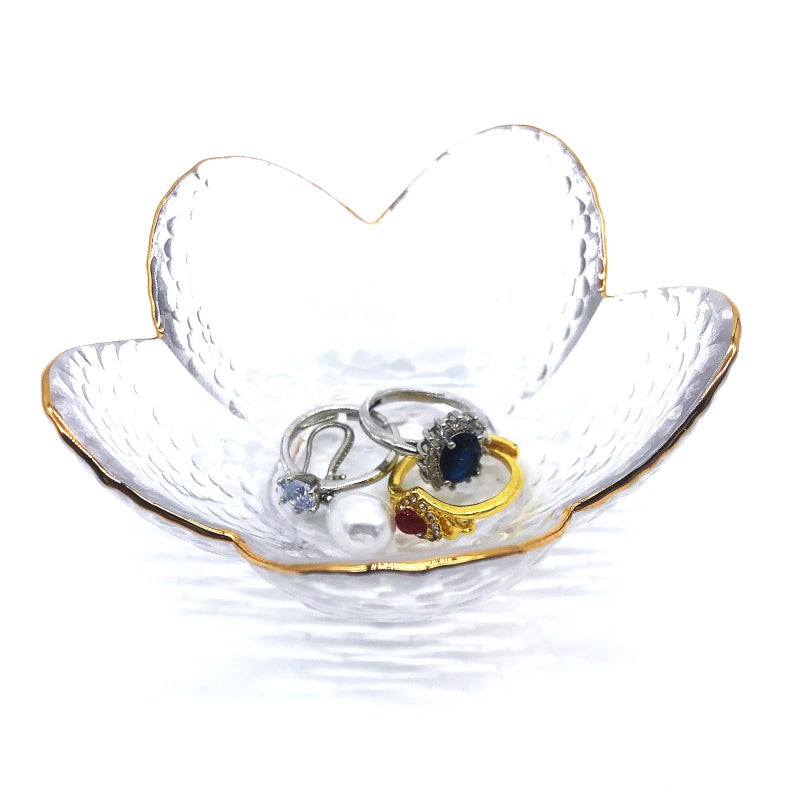 BESSKON Small Ring Dish Jewelry Bowl, Glass Jewelry Dish Trinket Bowl, Crystal Ring Holder Dish Jewelry Plate, Nightstand Decor Jewelry Holder Dish, Engagement Gift Jewelry Tray Dish for Rings, Keys - Image 5