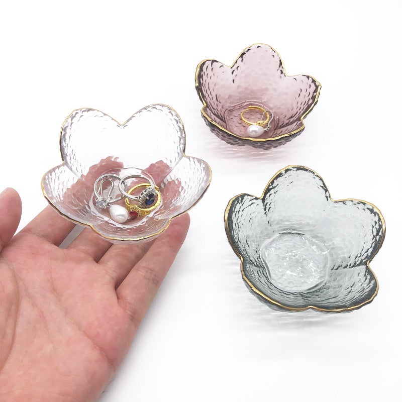 BESSKON Small Ring Dish Jewelry Bowl, Glass Jewelry Dish Trinket Bowl, Crystal Ring Holder Dish Jewelry Plate, Nightstand Decor Jewelry Holder Dish, Engagement Gift Jewelry Tray Dish for Rings, Keys - Image 3