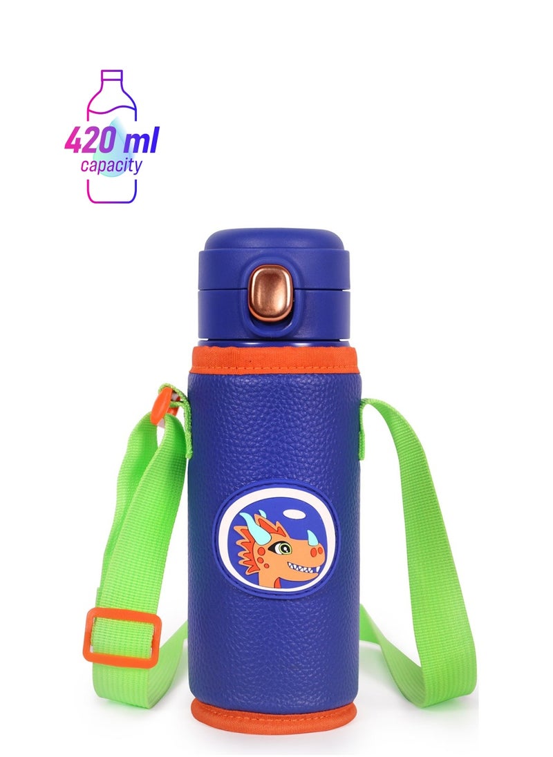 Milk & Moo Milk&Moo Stainless Steel Kids Water Bottle 420ML Ponix  - Image 1