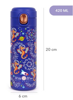 Milk & Moo Milk&Moo Stainless Steel Kids Water Bottle 420ML Ponix  - Image 4