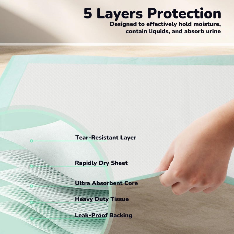 Red Rabbits 80PCS Pet Training and Puppy Pads - 24"x24" Disposable Waterproof Puppy Pee Pads - Maximum Absorption and Protection - Image 3