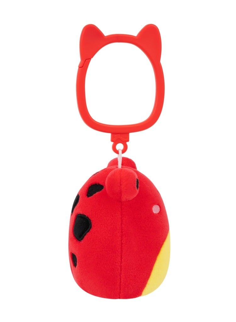 Squishmallows Clip-On Obu the Red Tropical Frog W/Mushroom Embroidery - Image 1