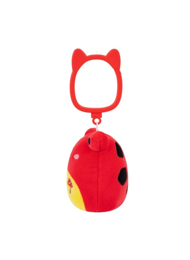 Squishmallows Clip-On Obu the Red Tropical Frog W/Mushroom Embroidery - Image 3