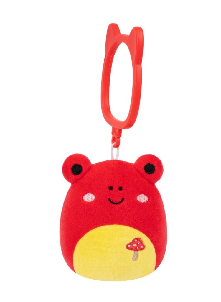 Squishmallows Clip-On Obu the Red Tropical Frog W/Mushroom Embroidery - Image 5