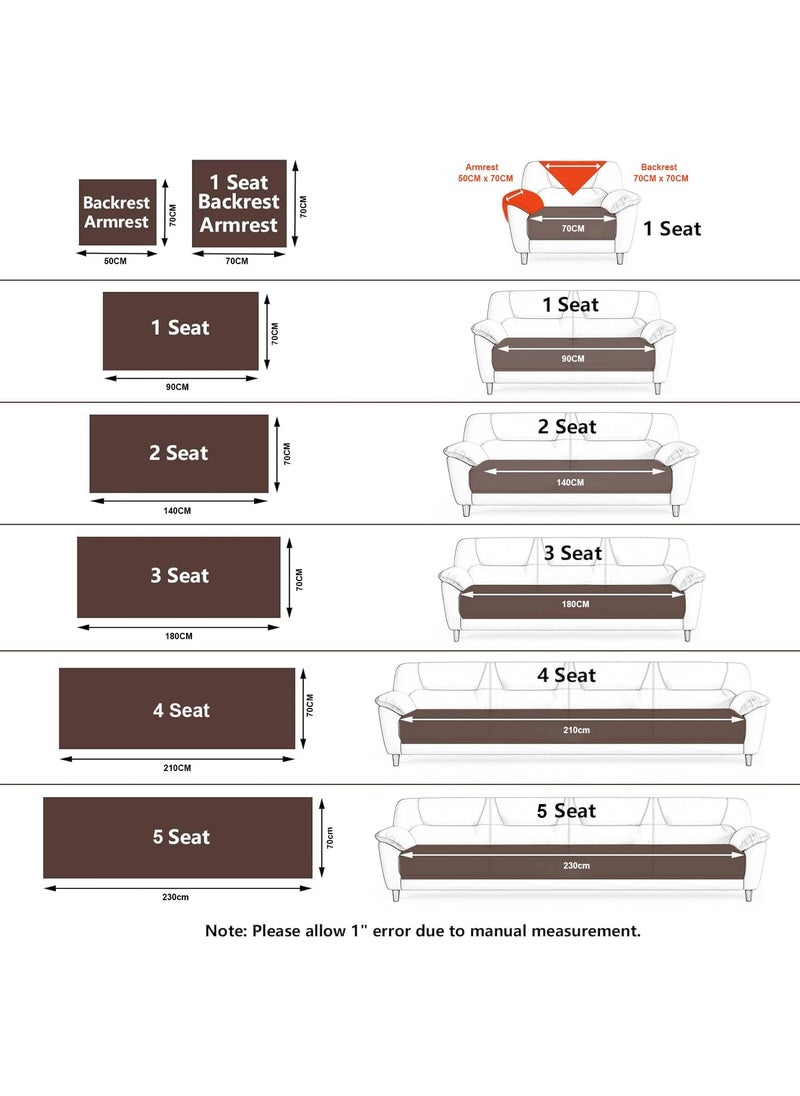 HOUSE OF QUIRK - House of Quirk Sofa Covers Corduroy French Style Sofa Furniture Protector 1/2/3/4 Seater Sofa Cover Anti-Slip Sofa Slipcover (2 pc Armrest Grey, 50x70cm) - Image 1