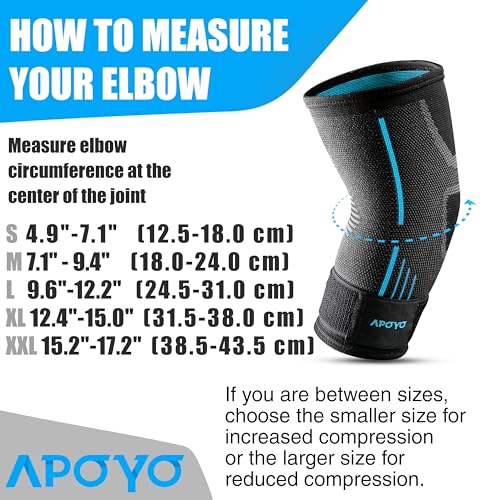 APOYO Elbow Brace for Tendonitis and Tennis Elbow, Compression Sleeve for Arthritis, Workouts, Reduce Joint Pain During Fitness Activity (X-Large) - Image 3