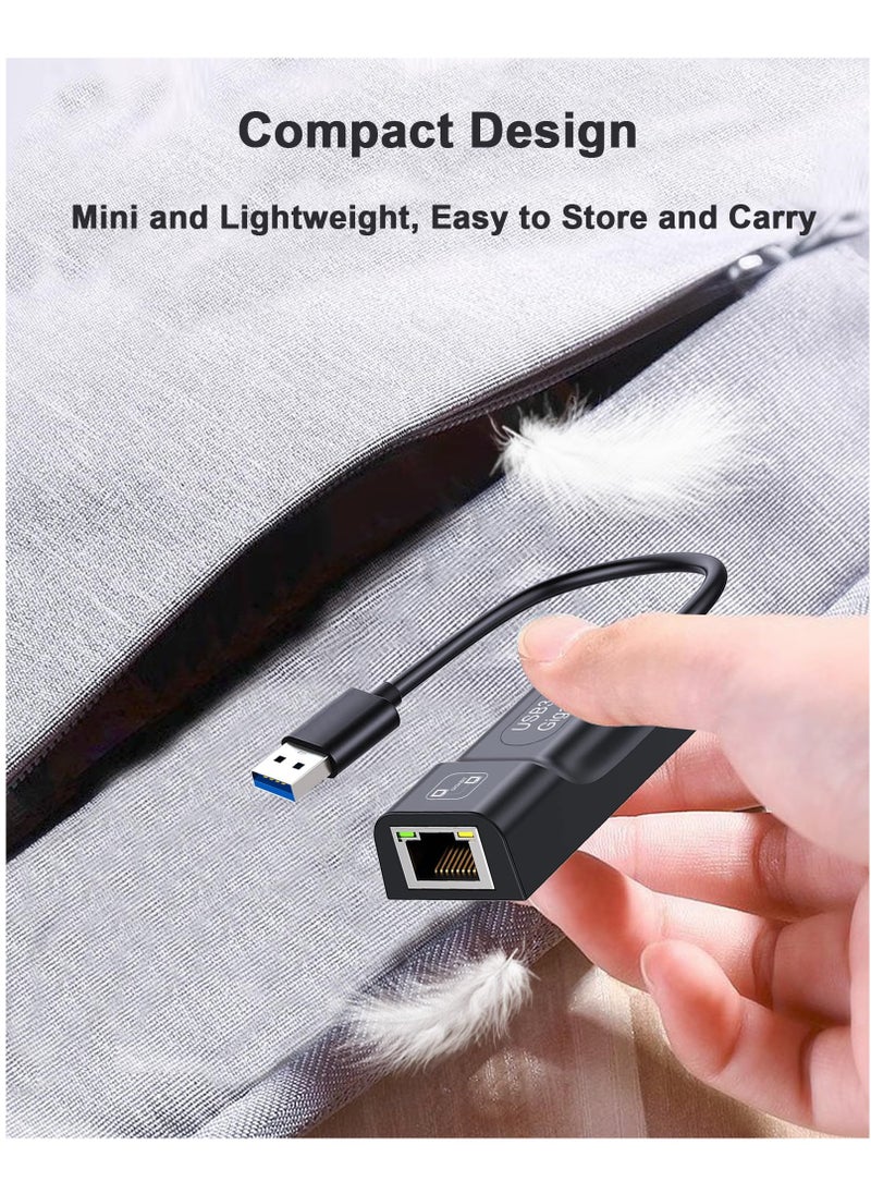 Generic - High-Speed USB 3.0 Ethernet Adapter for Nintendo Switch, Switch OLED, Wii U, Mac and Windows, 1000Mbps LAN Network Accessory - Image 1