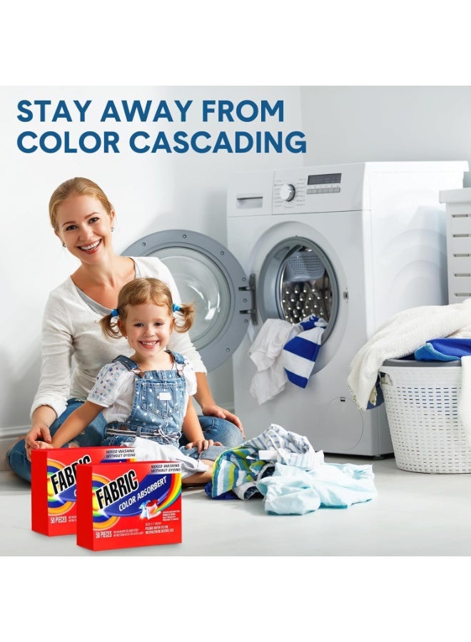 Dryer Sheets, Prevent Color Bleeds Runs Absorber Laundry Sheets, Anti Dyeing Clothes, Clothing Color Absorbing Paper Mite Removal Color Trapping Sheets for Home Apartment Use(2 Box/100Pcs) - Image 2