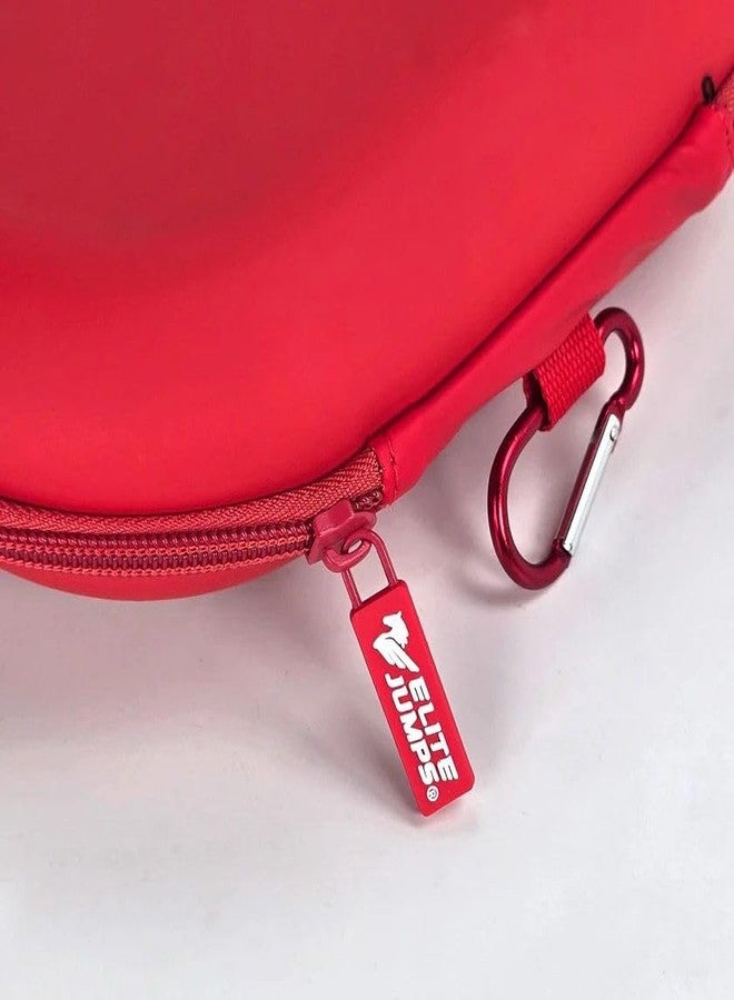 Elite Jumps - Jump Rope Carry Case - Fits All Elite Jumps Ropes & Other Small Items - Metal Clip - Moisture & Scratch-Resistant - Durable & Versatile - 7.87” x 6.3” x 2.75” - Red - Image 4