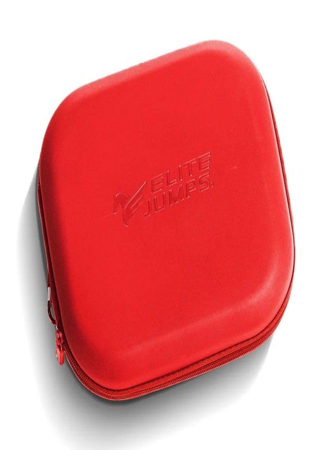Elite Jumps - Jump Rope Carry Case - Fits All Elite Jumps Ropes & Other Small Items - Metal Clip - Moisture & Scratch-Resistant - Durable & Versatile - 7.87” x 6.3” x 2.75” - Red - Image 1