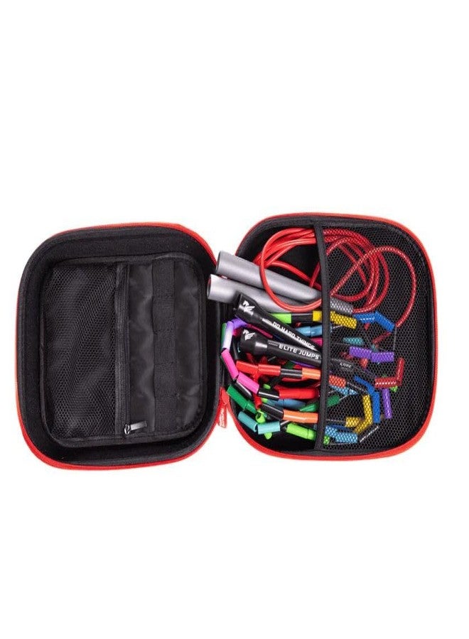 Elite Jumps - Jump Rope Carry Case - Fits All Elite Jumps Ropes & Other Small Items - Metal Clip - Moisture & Scratch-Resistant - Durable & Versatile - 7.87” x 6.3” x 2.75” - Red - Image 2