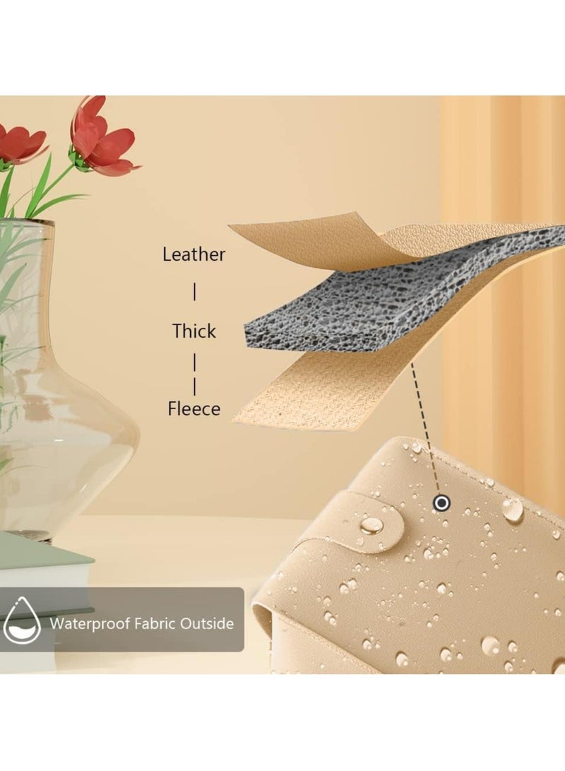 CMGTYYD. حامل غطاء علبة مناديل جلدية، حامل مناديل لغرفة المعيشة وغرفة النوم والمكتب، غطاء علبة مناديل مكتبية للسيارة (كاكي) - Image 3