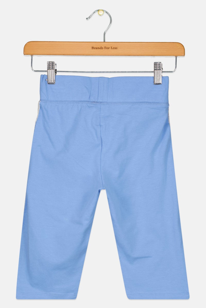 Cool Club Kids Girl Pull On Metallic Short, Baby Blue  - Image 2