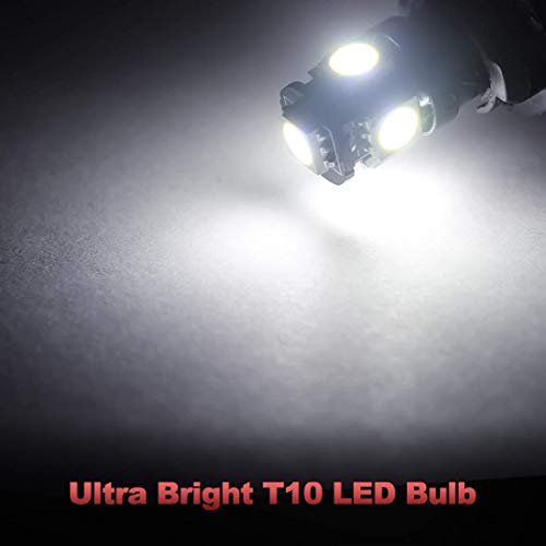 Yorkim مصابيح LED Yorkim T10 6500K أبيض زيرون غير قطبي الجيل السادس، 194 LED داخلي لمصابيح السيارة، مصابيح السقف، مصابيح الخريطة، مصابيح الأبواب، مصابيح لوحة الترخيص، مصابيح صندوق الأمتعة 168 W5W 2825، عبوة من 10 - Image 4