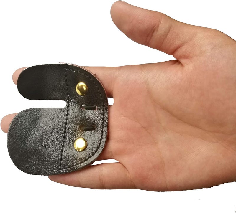 Windfulogo Cow Leather Archery Finger Tab Long Bow Hand Protector for Right Hand - Image 1