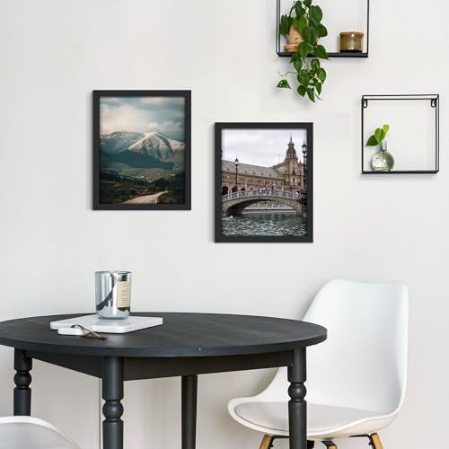 Fisnish 11x14 Picture Frame, for Tabletop Display, Horizontal or Vertical Wall Mounting, Black - Image 2