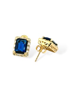 zilara Rect Sparkle Halo Stud Earrings  - Image 4