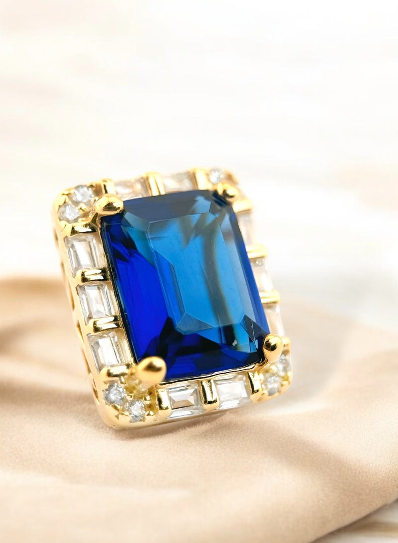 zilara Rect Sparkle Halo Stud Earrings - Image 5