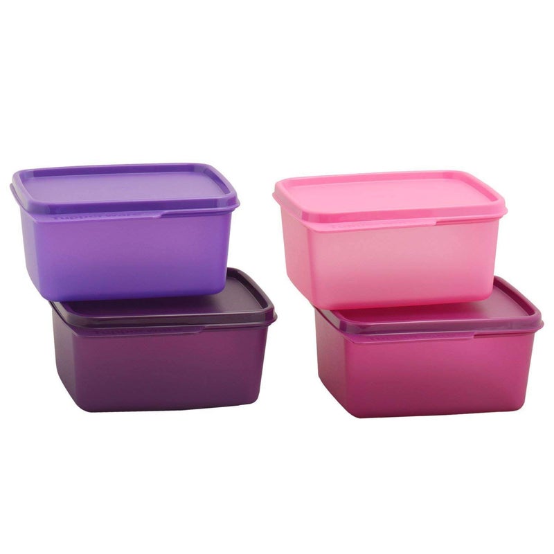 توبروير Tupperware Keep Tab Plastic Container Set 500ml مجموعة من 4 ألوان متعددة - Image 2