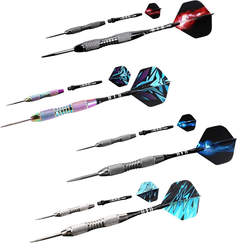 Wsdart ADKX Steel Tip Darts 12 Pack Set with Nonslip Iron Barrel Aluminum Dart Shafts and Flights + Darts Sharpener + an Gift Box - Image 4