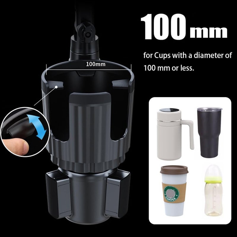 Elecphbo Cup Holder Phone Mount for Car, 2 in 1 Cell P Car Mount 360 Rotation Cup Holder Expander for Stanley 10-40oz Drink Bottles, Mugs and Phone Compatible with iPhone Samsung - Image 4