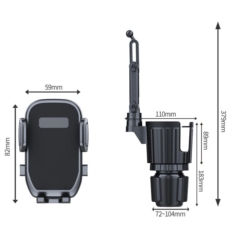Elecphbo Cup Holder Phone Mount for Car, 2 in 1 Cell P Car Mount 360 Rotation Cup Holder Expander for Stanley 10-40oz Drink Bottles, Mugs and Phone Compatible with iPhone Samsung - Image 3