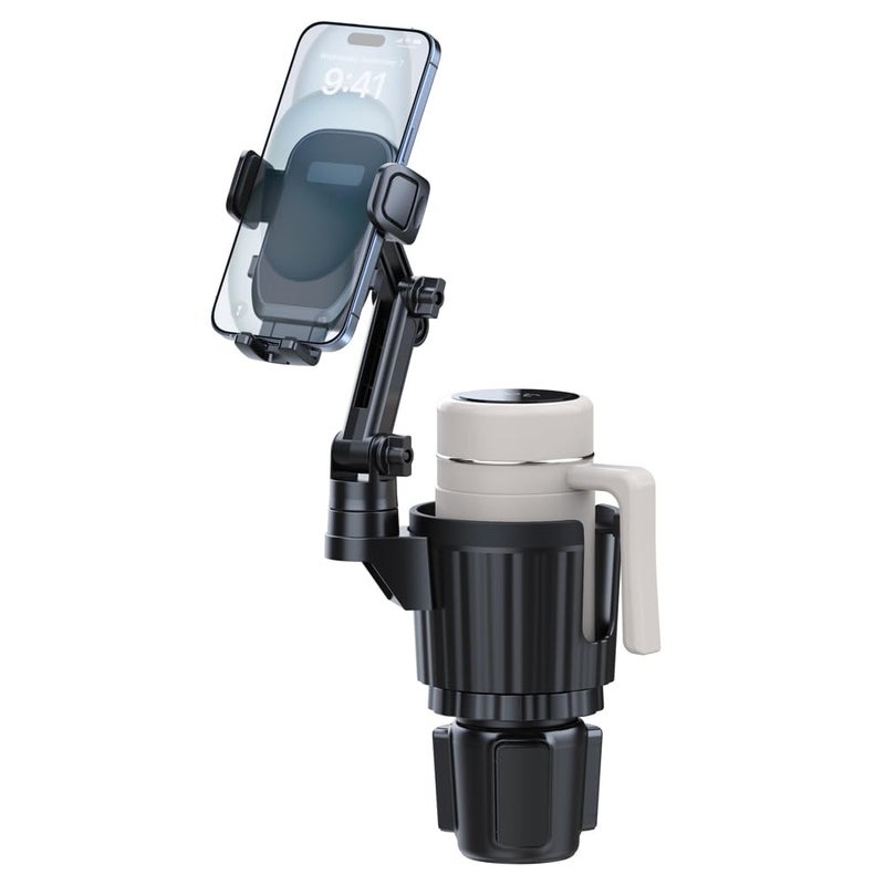Elecphbo Cup Holder Phone Mount for Car, 2 in 1 Cell P Car Mount 360 Rotation Cup Holder Expander for Stanley 10-40oz Drink Bottles, Mugs and Phone Compatible with iPhone Samsung - Image 2