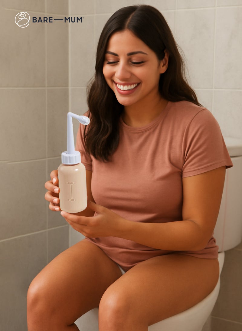 BARE-MUM Perineal Wash Bottle | Ergonomic Design | Targeted Relief for Postpartum Care | Leak-Free & Mess-Free | Includes Travel Bag | BPA & Phthalates Free | Ideal for C-Section Recovery | 300ml - Image 2