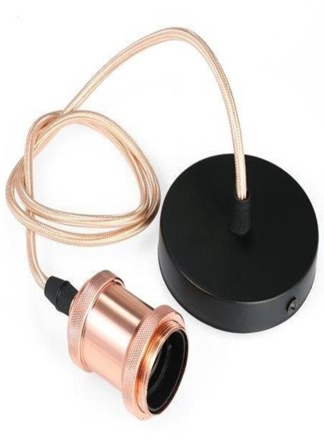 Generic E27 Ceiling Light Bulb Adapter Fitting Retro Vintage Industrial Pendant Lamp Holder AC220V - (Color:Rose Gold)  - Image 1